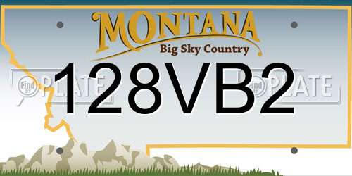 128VB2 Montana License Plate
