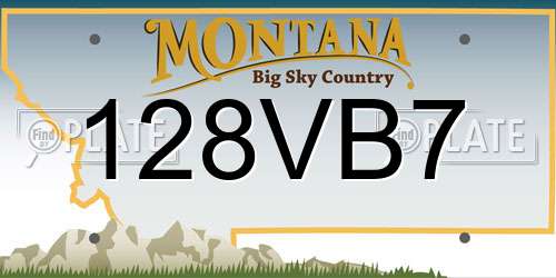 128VB7 Montana License Plate