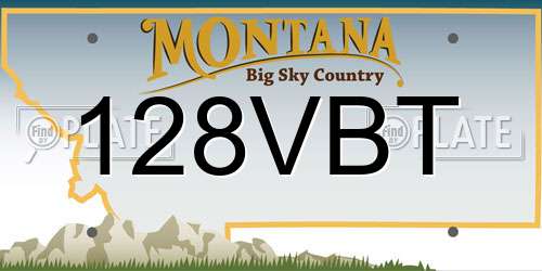 128VBT Montana License Plate