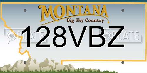 128VBZ Montana License Plate
