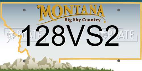128VS2 Montana License Plate