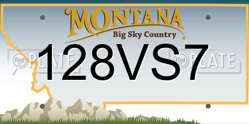 128VS7 Montana License Plate