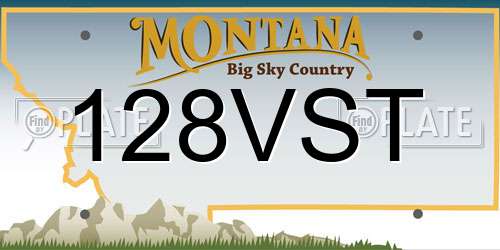 128VST Montana License Plate