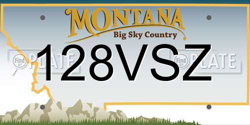 128VSZ Montana License Plate