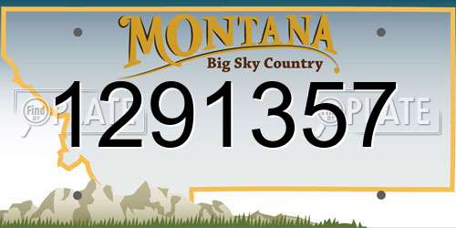 1291357 Montana License Plate