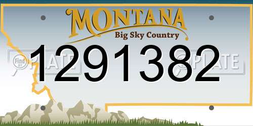 1291382 Montana License Plate