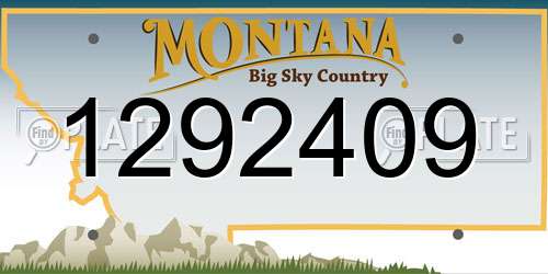 1292409 Montana License Plate