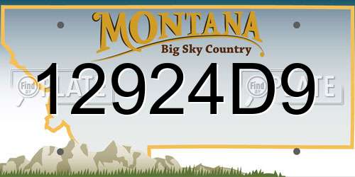 12924D9 Montana License Plate