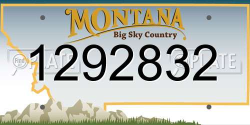 1292832 Montana License Plate