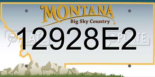 12928E2 Montana License Plate