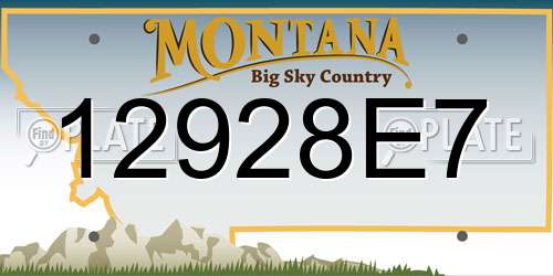 12928E7 Montana License Plate