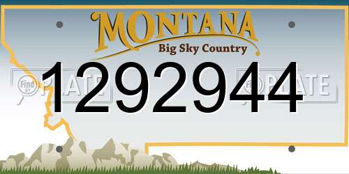 1292944 Montana License Plate