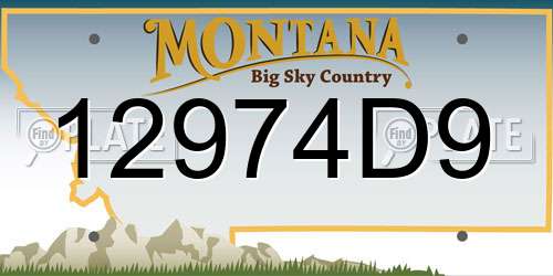12974D9 Montana License Plate