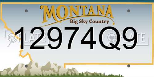 12974Q9 Montana License Plate