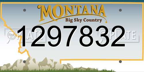 1297832 Montana License Plate