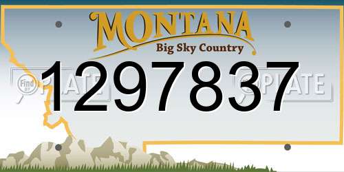 1297837 Montana License Plate