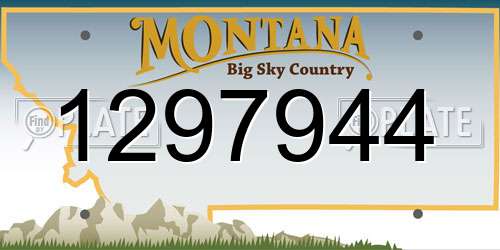 1297944 Montana License Plate