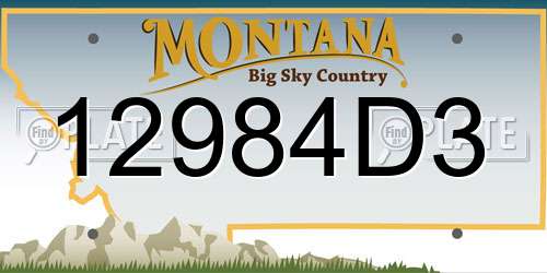 12984D3 Montana License Plate