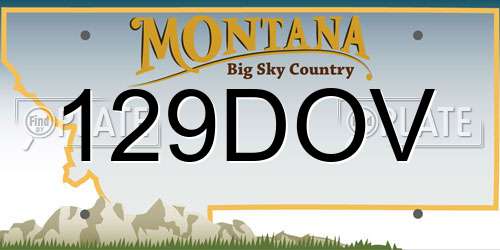 129DOV Montana License Plate