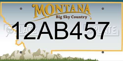 12AB457 Montana License Plate