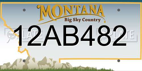 12AB482 Montana License Plate