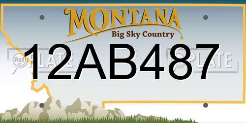 12AB487 Montana License Plate