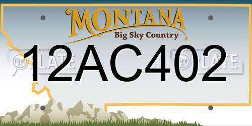 12AC402 Montana License Plate