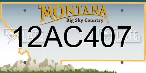 12AC407 Montana License Plate