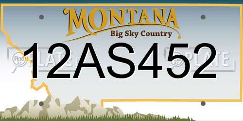 12AS452 Montana License Plate