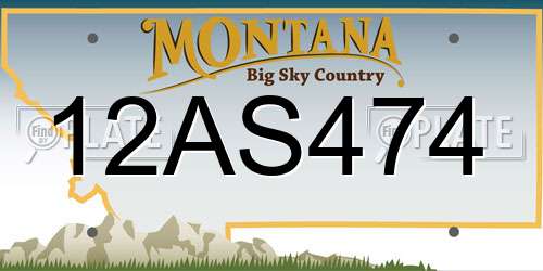 12AS474 Montana License Plate