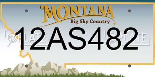 12AS482 Montana License Plate
