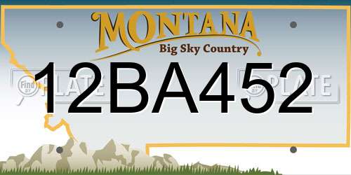 12BA452 Montana License Plate