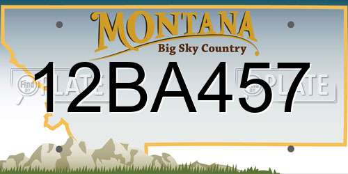 12BA457 Montana License Plate