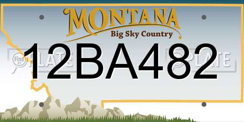 12BA482 Montana License Plate
