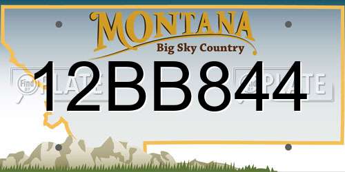 12BB844 Montana License Plate