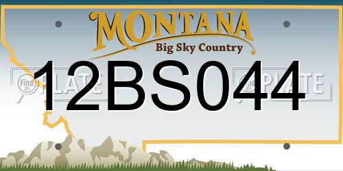 12BS044 Montana License Plate