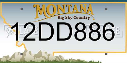 12DD886 Montana License Plate