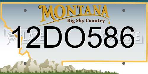 12DO586 Montana License Plate