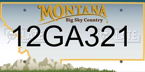12GA321 Montana License Plate
