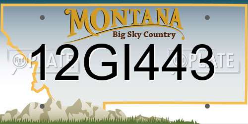 12GI443 Montana License Plate