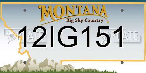 12IG151 Montana License Plate