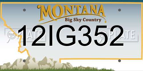 12IG352 Montana License Plate