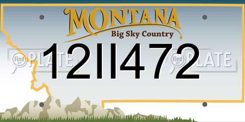12II472 Montana License Plate