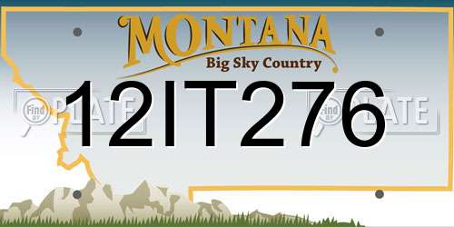 12IT276 Montana License Plate