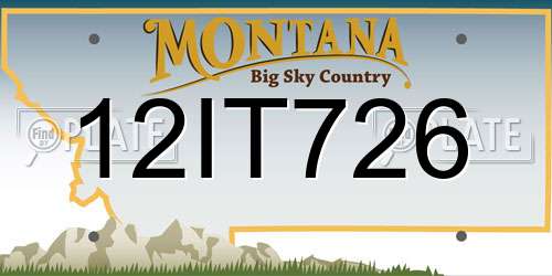 12IT726 Montana License Plate