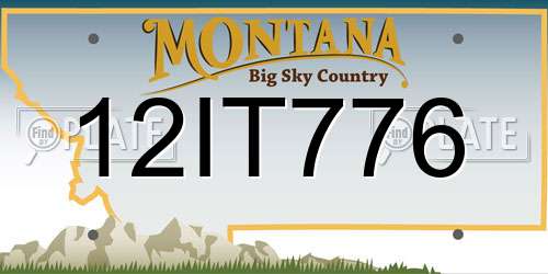 12IT776 Montana License Plate