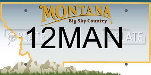 12MAN Montana License Plate