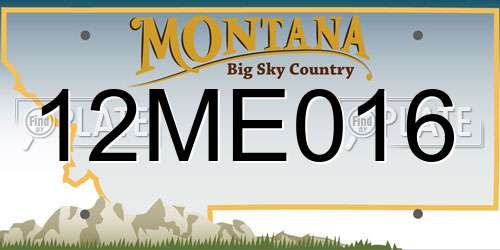 12ME016 Montana License Plate