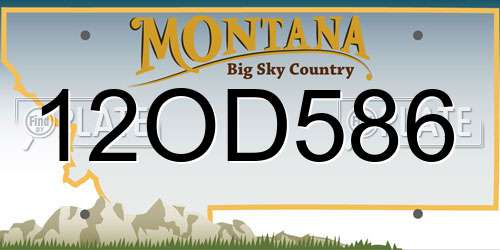 12OD586 Montana License Plate