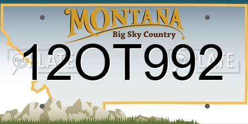 12OT992 Montana License Plate